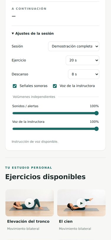 Pantalla real de la aplicación: Después ajusta lo que necesite.